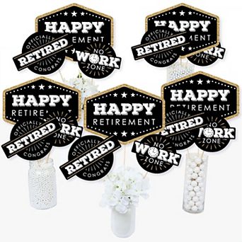 Big Dot Of Happiness Happy Retirement Party Centerpiece Sticks Table Toppers 15 ct