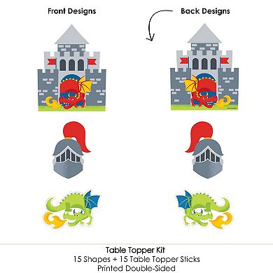 Big Dot Of Happiness Calling All Knights & Dragons - Birthday Centerpiece Table Toppers 15 Ct