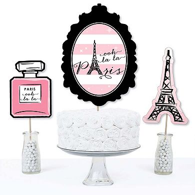 Big Dot Of Happiness Paris - Baby Shower Or Birthday Centerpiece Sticks - Table Toppers 15 Ct