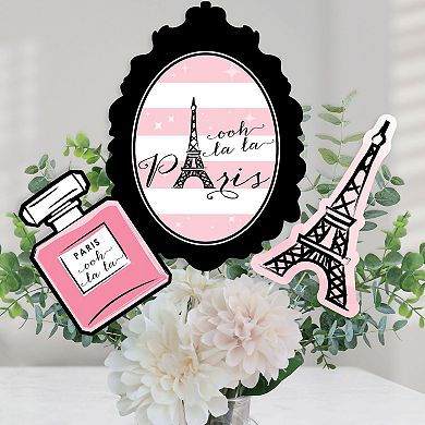 Big Dot Of Happiness Paris - Baby Shower Or Birthday Centerpiece Sticks - Table Toppers 15 Ct
