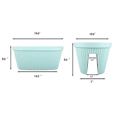 Aoodor 20'' Outdoor Balcony Railing PP Plastic Flower Pots - 4-Piece Set