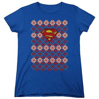 Superman Superman Christmas Sweater Short Sleeve Women´s T-Shirt