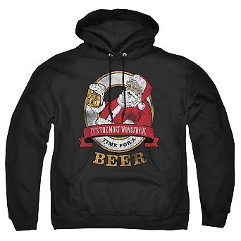 Christmas Wonderful Time For A Beer Unisex Adult Pullover Hoodie
