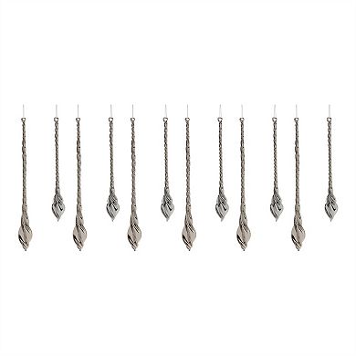 Swirl Glass Drop Christmas Ornament (set Of 12)