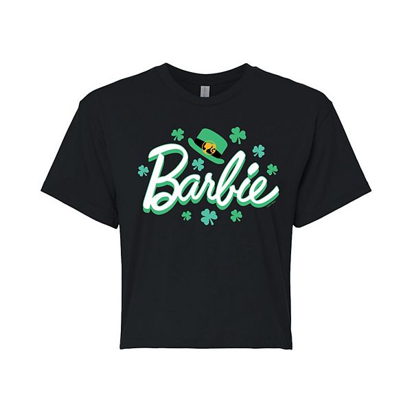 Juniors' Barbie® St. Patrick's Day Cropped Tee