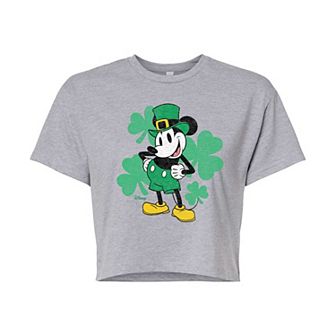 Disney's Mickey Mouse Juniors' Leprechaun Cropped Tee