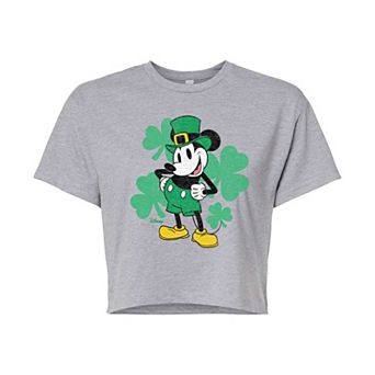 Disney's Mickey Mouse Juniors' Leprechaun Cropped Tee
