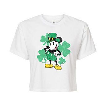 Disney's Mickey Mouse Juniors' Leprechaun Cropped Tee