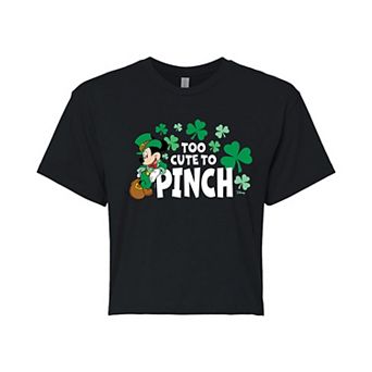 Disney's Mickey Mouse Juniors' Too Cute To Pinch Cropped Tee