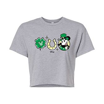 Disney's Mickey Mouse Juniors' St. Patrick's Day Cropped Tee