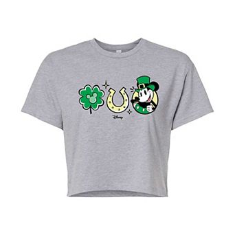 Disney's Mickey Mouse Juniors' St. Patrick's Day Cropped Tee