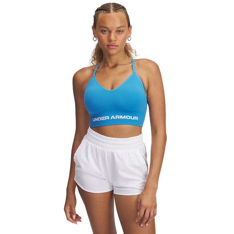 Women's Under Armour Vanish Seamless Low Long Sports Bra, Size: XS, Ether Blue