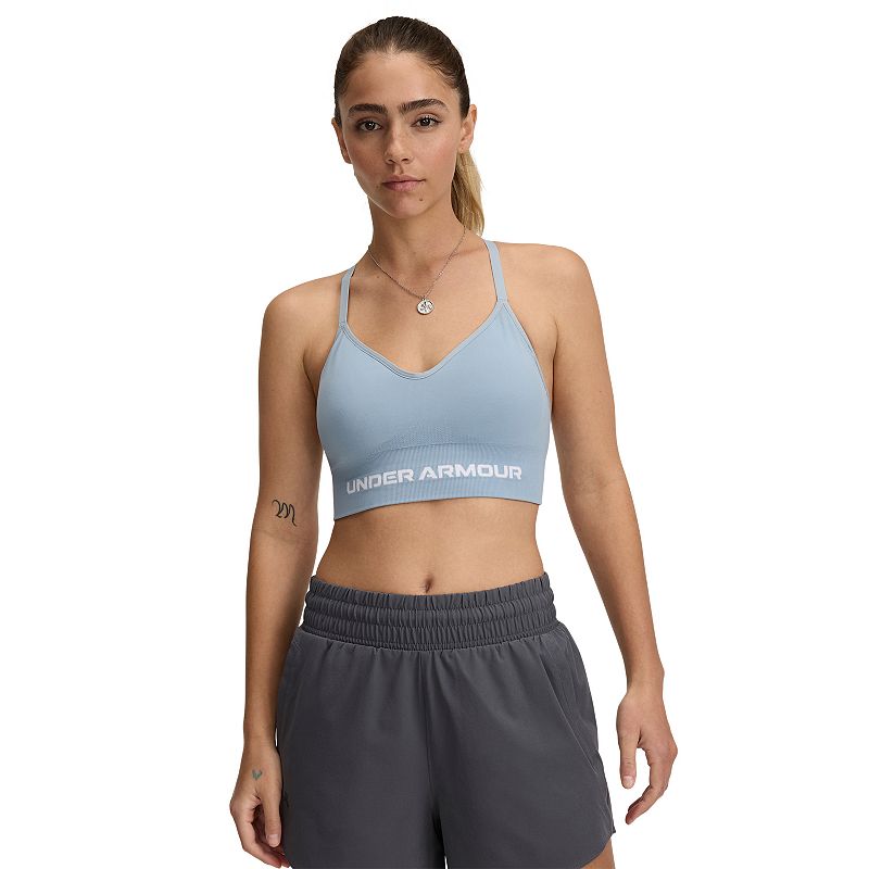 Women's Under Armour Vanish Seamless Low Long Sports Bra, Size: Medium, Harbor Blue