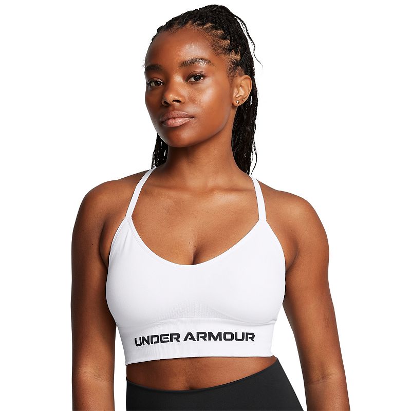 Women's Under Armour Vanish Seamless Low Long Sports Bra, Size: Medium, White