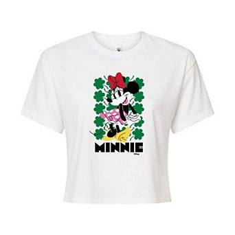 Disney's Minnie Mouse Juniors' Clover Cropped Tee