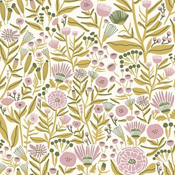 WallPops Leah Duncan Marigold Forest Lilac Peel and Stick Wallpaper