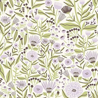 WallPops Leah Duncan Marigold Forest Lilac Peel and Stick Wallpaper