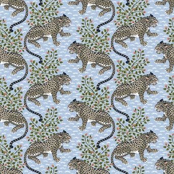 WallPops PrintFresh Bagheera Light Blue Peel and Stick Wallpaper