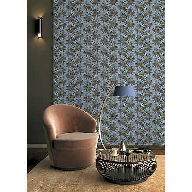 WallPops PrintFresh Bagheera Light Blue Peel and Stick Wallpaper