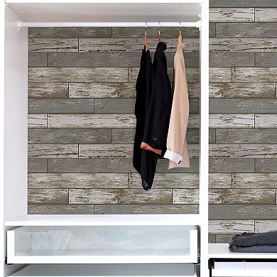 WallPops Scrap Wood Beige Peel and Stick Wallpaper