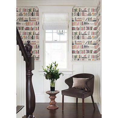WallPops Painterly Black Shelf Stories Novelty Peel and Stick Wallpaper