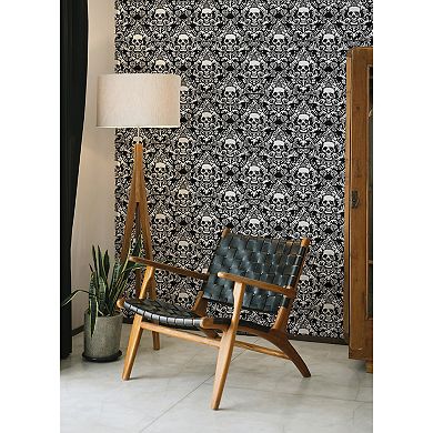 WallPops Fiery Skulls Novelty Peel & Stick Wallpaper