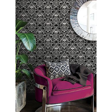 WallPops Fiery Skulls Novelty Peel & Stick Wallpaper