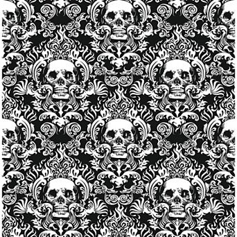 WallPops Fiery Skulls Novelty Peel & Stick Wallpaper