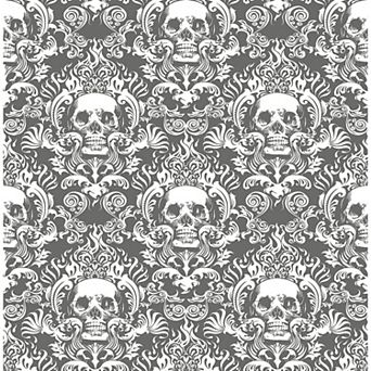 WallPops Fiery Skulls Novelty Peel & Stick Wallpaper