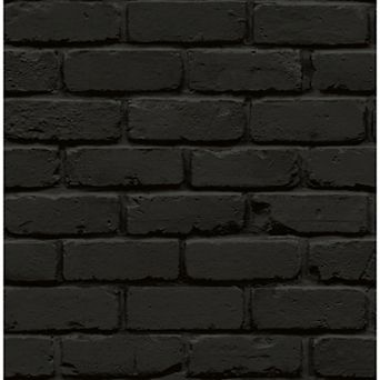 WallPops Amsterdam Black Brick Peel & Stick Wallpaper