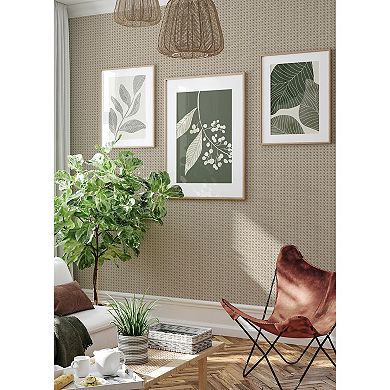 WallPops Rattan Caning Honey Peel and Stick Wallpaper