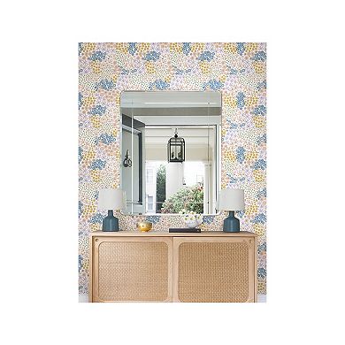 WallPops Floral Bunch Cool Peel and Stick Wallpaper