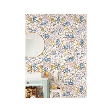 WallPops Floral Bunch Cool Peel and Stick Wallpaper