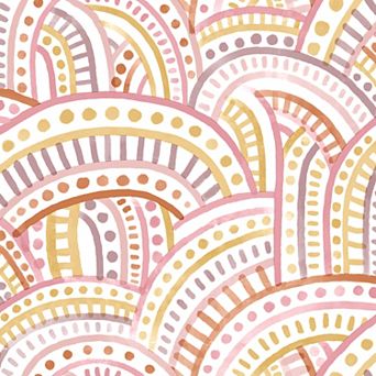 WallPops Retro Rainbow Warm Peel and Stick Wallpaper