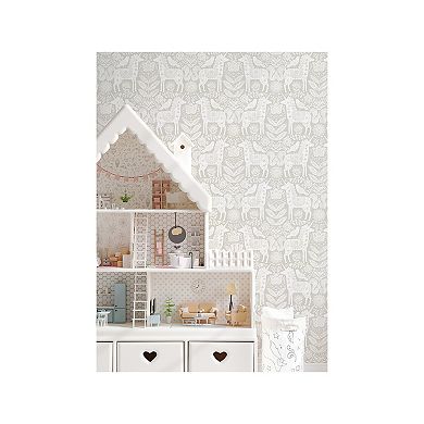 WallPops Unicorn Stamp Pink Peel and Stick Wallpaper
