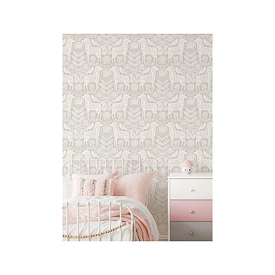 WallPops Unicorn Stamp Pink Peel and Stick Wallpaper