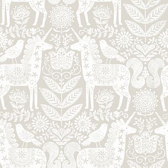 WallPops Unicorn Stamp Pink Peel and Stick Wallpaper