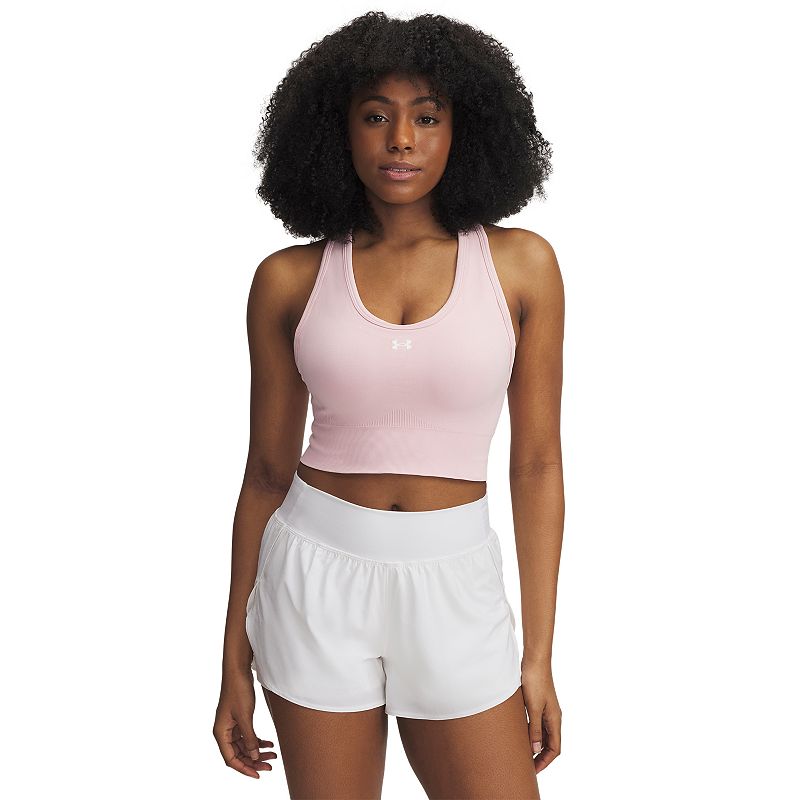 Women's Under Armour Vanish Seamless Medium-Impact Mid Sports Bra, Size: XS, Prime Pink