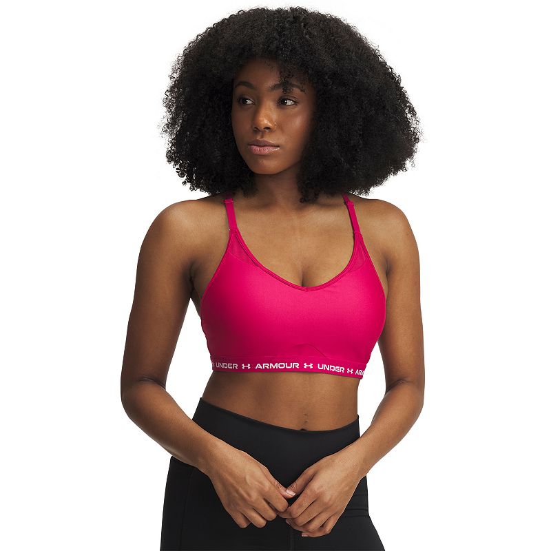 Women's Under Armour Crossback Low-Impact Sports Bra, Size: Small, Shaded Pink