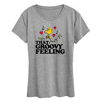 Women's Peanuts Woodstock Groovy Feeling Graphic Tee