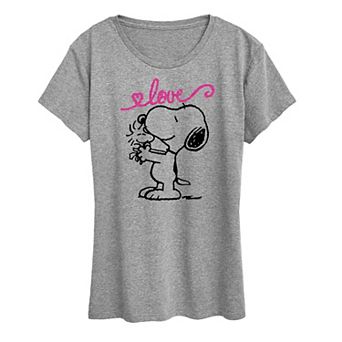 Women's Peanuts Valentine's Snoopy Love Graphic Tee