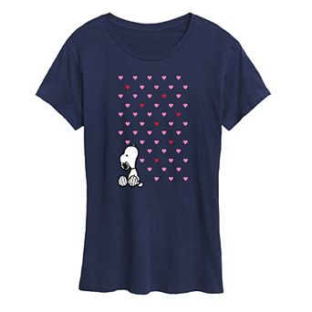 Women's Peanuts Valentine Snoopy Hearts Graphic Tee