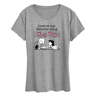 Women's Peanuts Valentine's Piano Graphic Tee