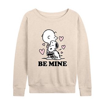 Women's Peanuts Charlie Brown & Snoopy Be Mine French Terry Long Sleeve Tee