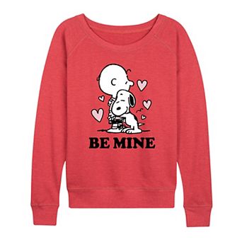 Women's Peanuts Charlie Brown & Snoopy Be Mine French Terry Long Sleeve Tee
