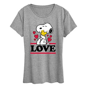 Women's Peanuts Love Snoopy Woodstock Graphic Tee