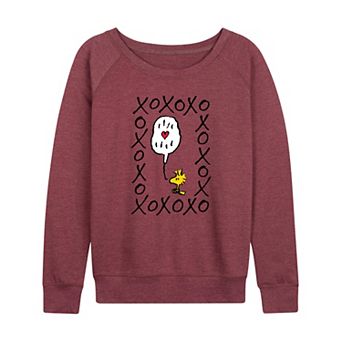 Women's Peanuts Woodstock XOXO French Terry Long Sleeve Tee