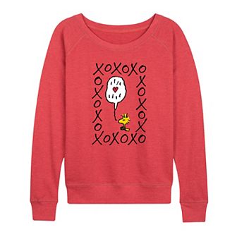 Women's Peanuts Woodstock XOXO French Terry Long Sleeve Tee
