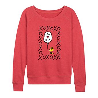 Women's Peanuts Woodstock XOXO French Terry Long Sleeve Tee