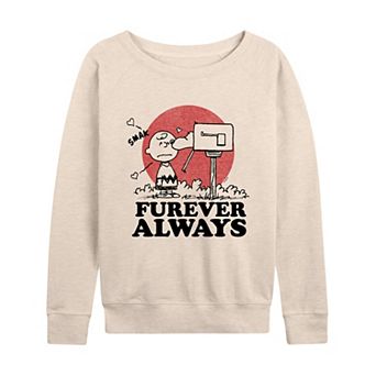 Women's Peanuts Furever Always French Terry Long Sleeve Tee